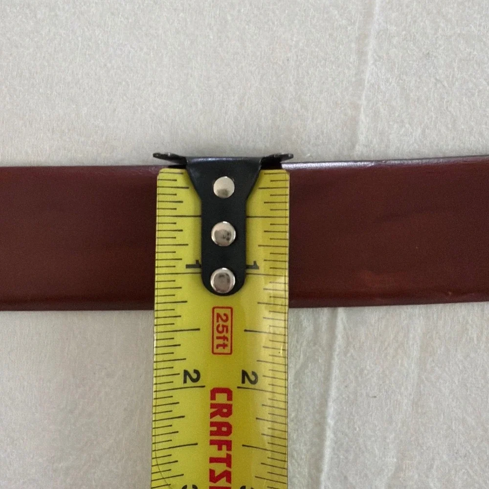 Hugo Boss Carmello Brown Leather Belt Mens 50289979 Handmade Tunisia Gunmetal